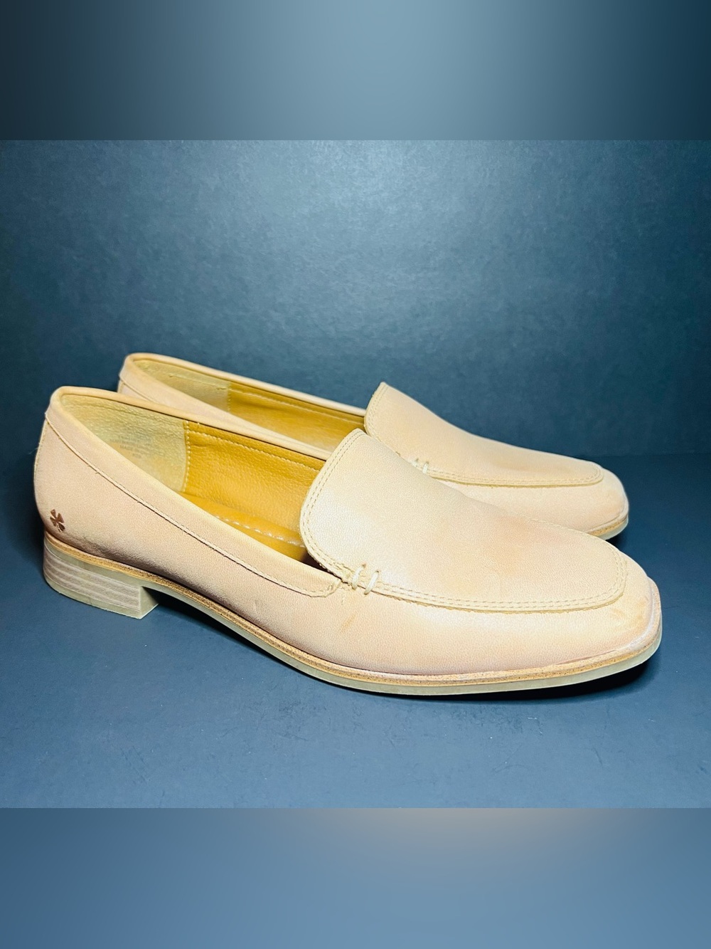Lucky Brand Women's Rose Pink Leather Square Toe Slip On Flats Loafers 7.5M